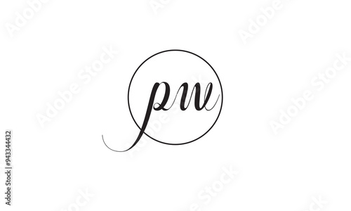 PW, WP, W, P Abstract Letters Logo Monogram 