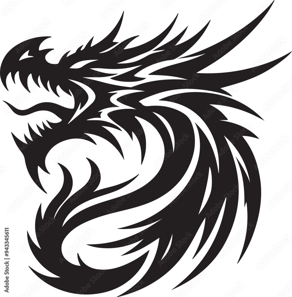Dragon silhouette design Dragon silhouette design