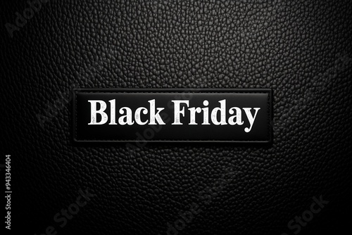 Black Friday sale promotion on a textured black leather background