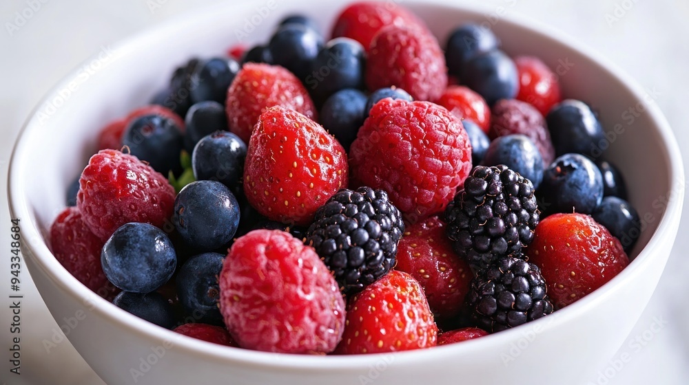 A Bowl of Fresh, Red and Blue Berries A Bowl of Fresh, Red and Blue Berries