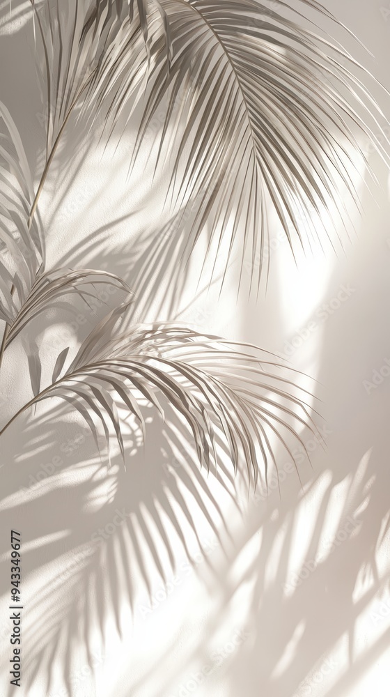 Obraz premium Palm leaf shadows on wall