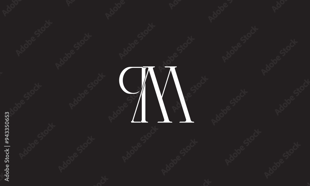 PM, MP, M, P Abstract Letters Logo Monogram PM, MP, M, P Abstract Letters Logo Monogram