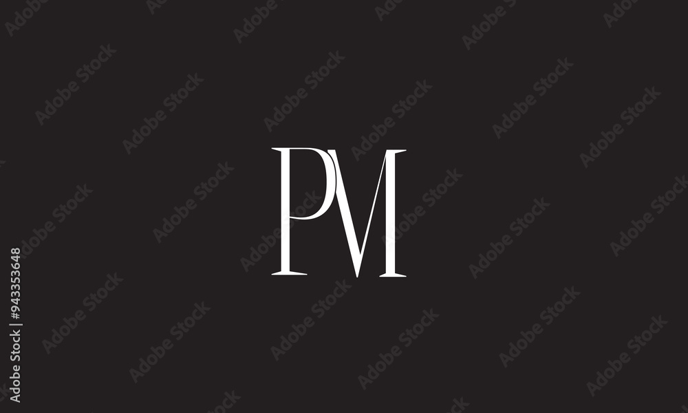 PM, MP, M, P Abstract Letters Logo Monogram PM, MP, M, P Abstract Letters Logo Monogram