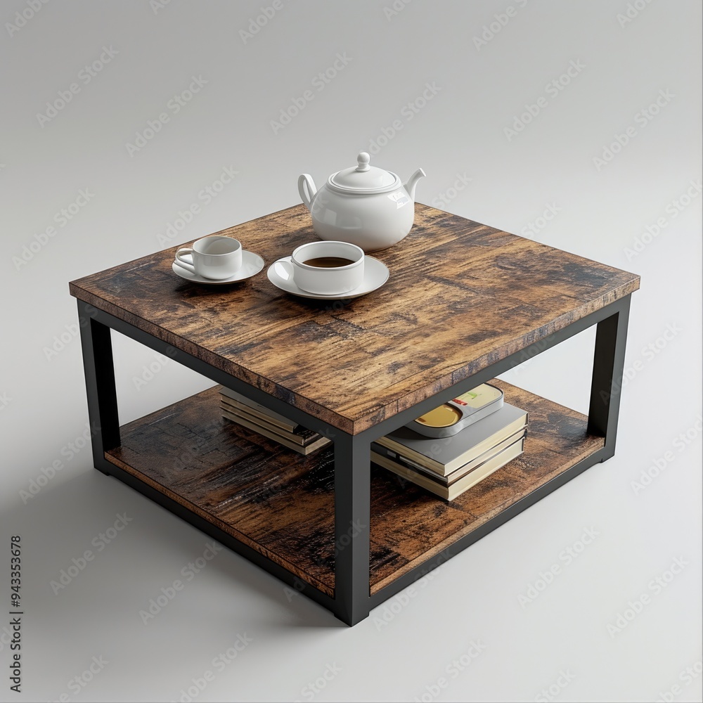 Isolated Coffee Table for Stylish Interior Decoration. Luxurious Design with Clean Countertop and Comfy Living Room Furniture Isolated Coffee Table for Stylish Interior Decoration. Luxurious Design with Clean Countertop and Comfy Living Room Furniture