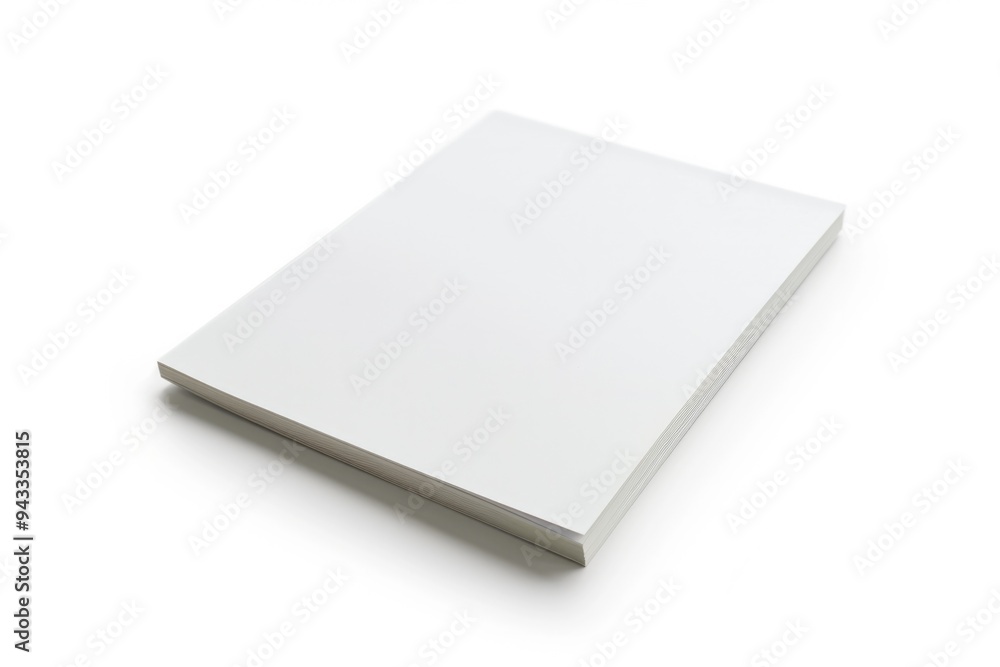 Isolated White Paper Cover with Clipping Path for Branding and Business Communication Isolated White Paper Cover with Clipping Path for Branding and Business Communication
