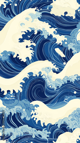 Minimalist Marketing Poster with Blue and White Porcelain Motifs: Ultra-High Resolution Design