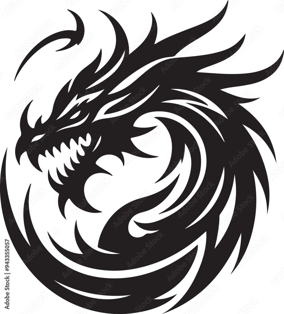 Dragon silhouette design Dragon silhouette design