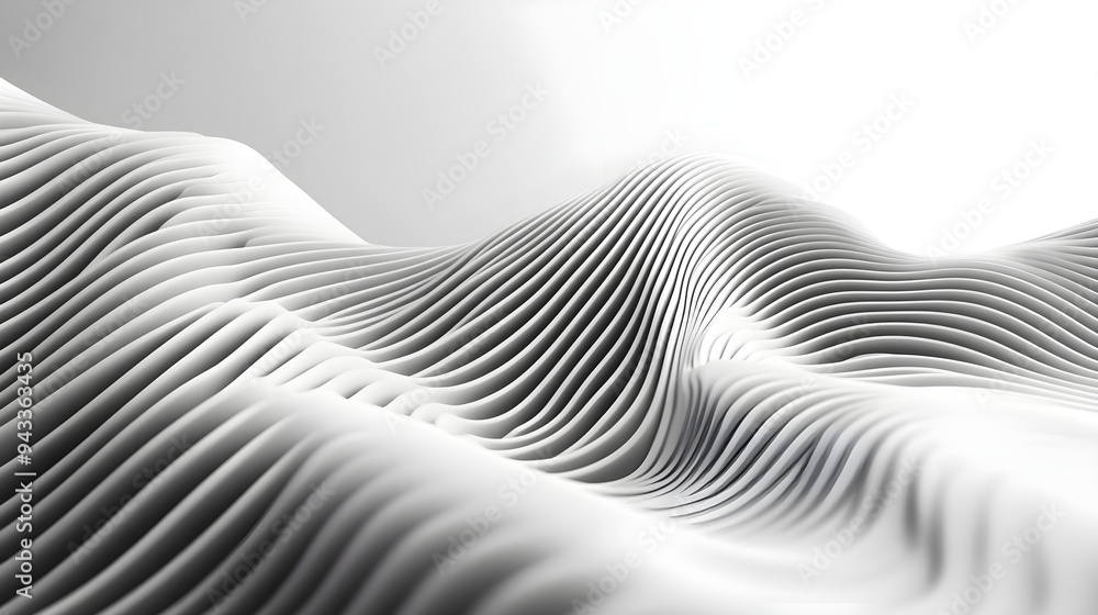 Abstract White 3D Wave Pattern Background Abstract White 3D Wave Pattern Background