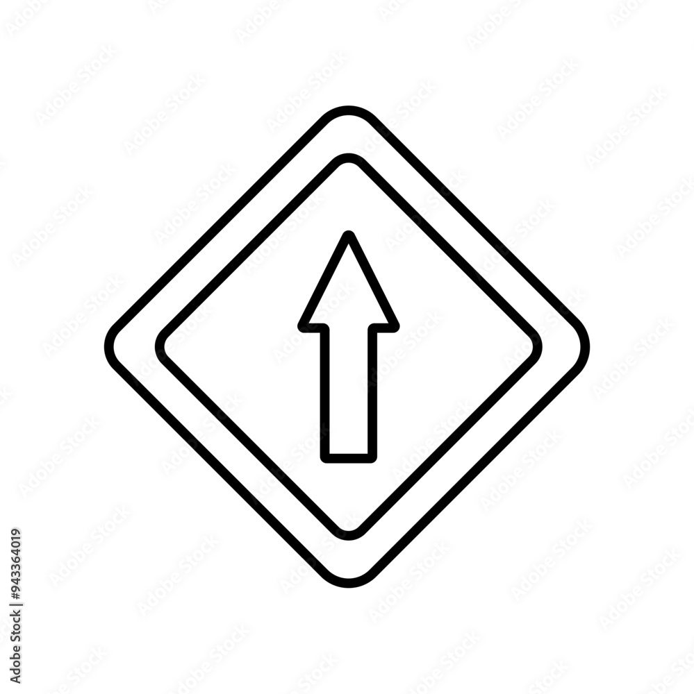 one way traffic symbol icon. line vector isolated on white background. trendy and modern design one way traffic symbol icon. line vector isolated on white background. trendy and modern design