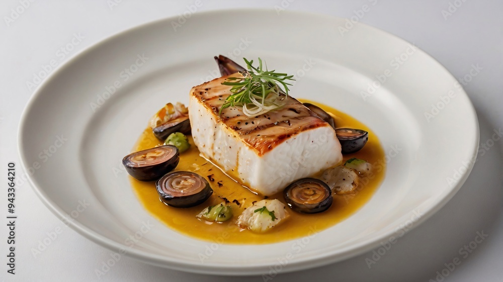 Grilled Fish with Roasted Vegetables and Sauce. Grilled Fish with Roasted Vegetables and Sauce.