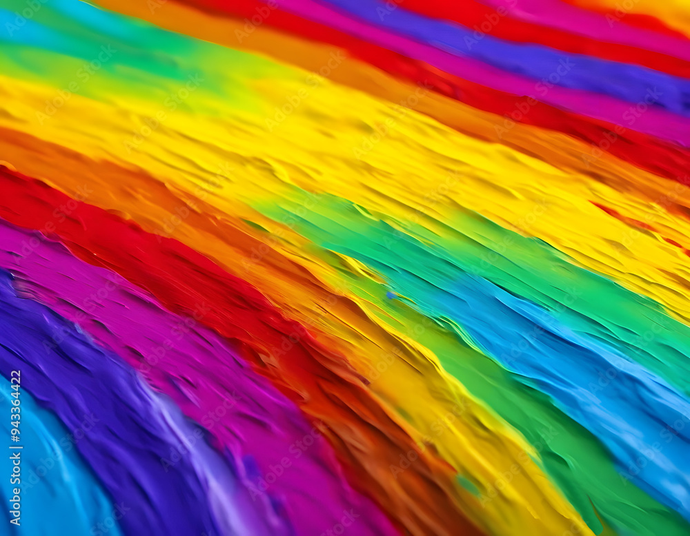 Obraz premium Abstract rainbow oil paint, colorful brush strokes, oil paint smear, line on a white background