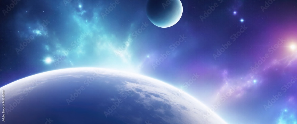 Fototapeta premium Beautiful White Sci-fi cosmic space background