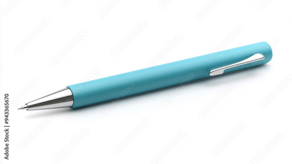 Blue Pen with Silver Clip Generative AI Blue Pen with Silver Clip Generative AI
