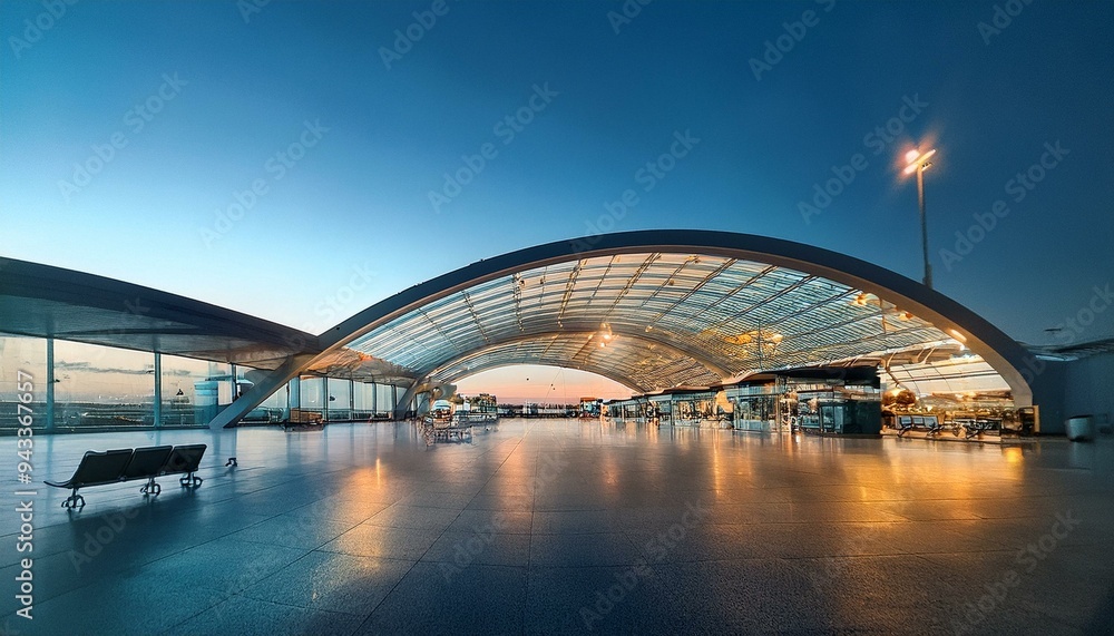 Naklejka premium An airport with full of modern technology that looks amazing 