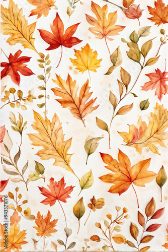 Vintage Autumn Greeting with Floral Watercolor