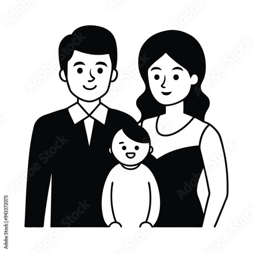 Heartwarming Moment: Loving Parents Holding Their Child with Utmost Compassion - Vector Illustration