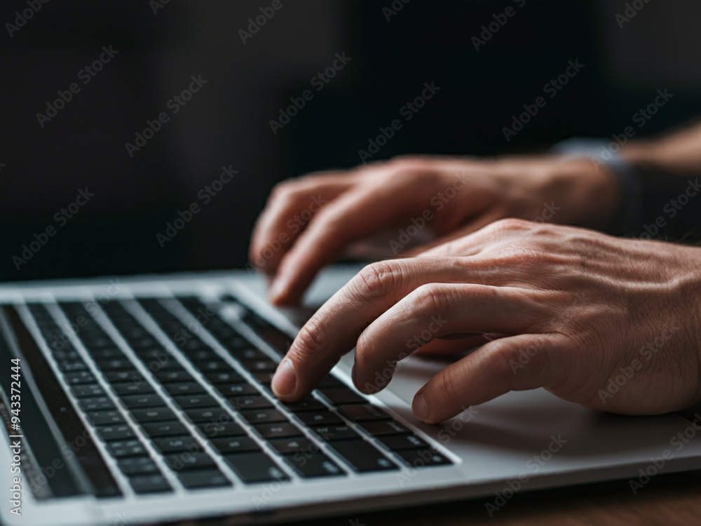 Man working on laptop computer in coffee shop, freelancer, digital nomad, businessman in casual clothes, working online, typing on laptop, surfing internet in cafe, remote work Man working on laptop computer in coffee shop, freelancer, digital nomad, businessman in casual clothes, working online, typing on laptop, surfing internet in cafe, remote work
