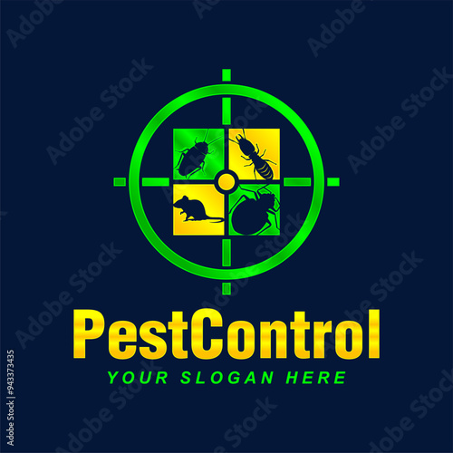 pest control vector logo house insect poison pest control with pesticides prevention, extermination and disinfection