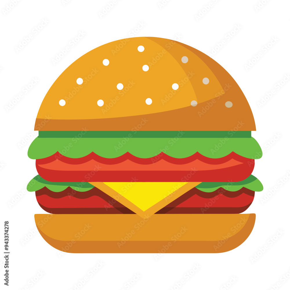 Illustration of Burger Isolated on white Illustration of Burger Isolated on white