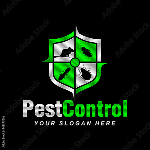 pest control vector logo house insect poison pest control with pesticides prevention, extermination and disinfection