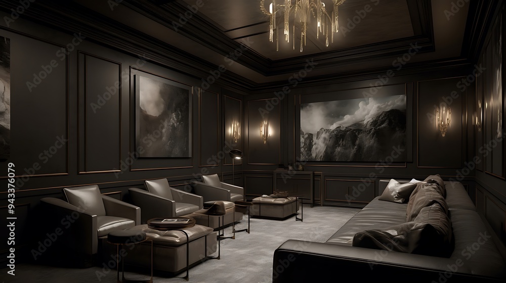 An elegant home theater equipped with state-of-the-art sound and visuals
An elegant home theater equipped with state-of-the-art sound and visuals