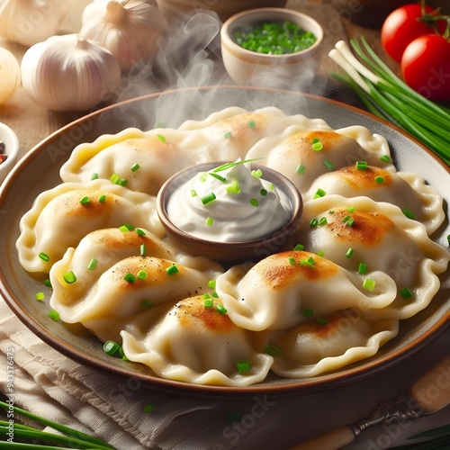 Pierogi plat traditionel de Pologne photo