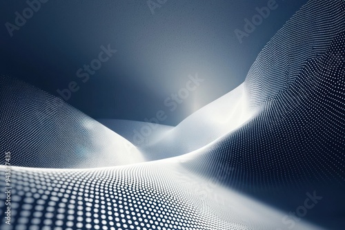 Abstract rippling blue fabric with light reflections