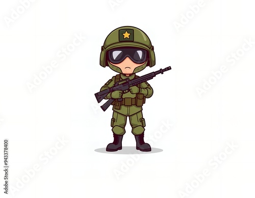 cartoon soldier with rifle and sunglasses.