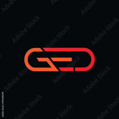 GED letter logo design vector