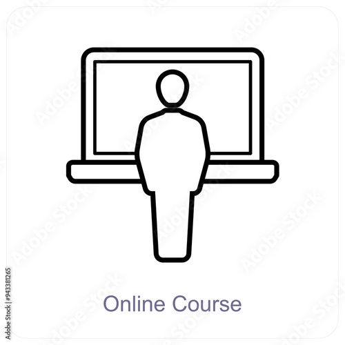 Online Courses and education icon concept