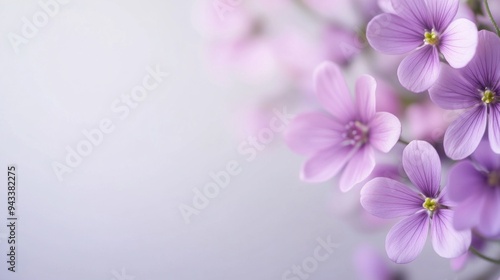 Wallpaper Mural Vibrant purple flowers in morning bloom, showcasing delicate petals against a minimalist backdrop, offering a serene and inviting space for creative expression. Torontodigital.ca