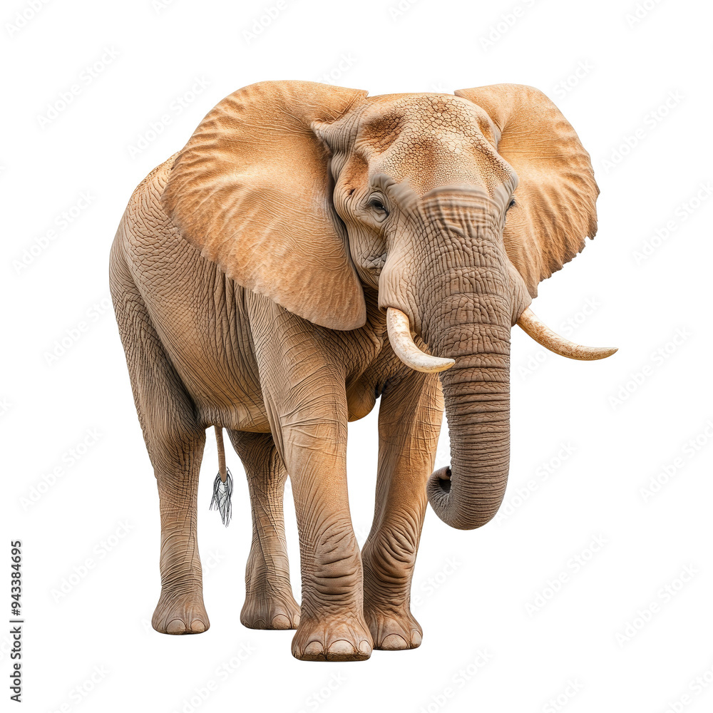 Obraz premium A Majestic Elephant Displaying Its Grandeur Against a Solid Black Background in a Stunning Close-Up Perspective