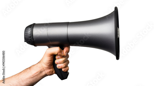 Hand holding a megaphone