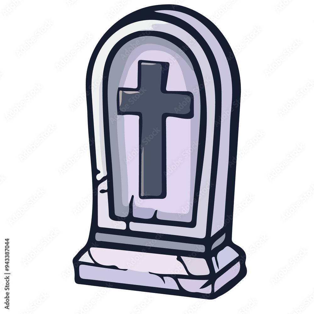 Obraz premium grave stone cross