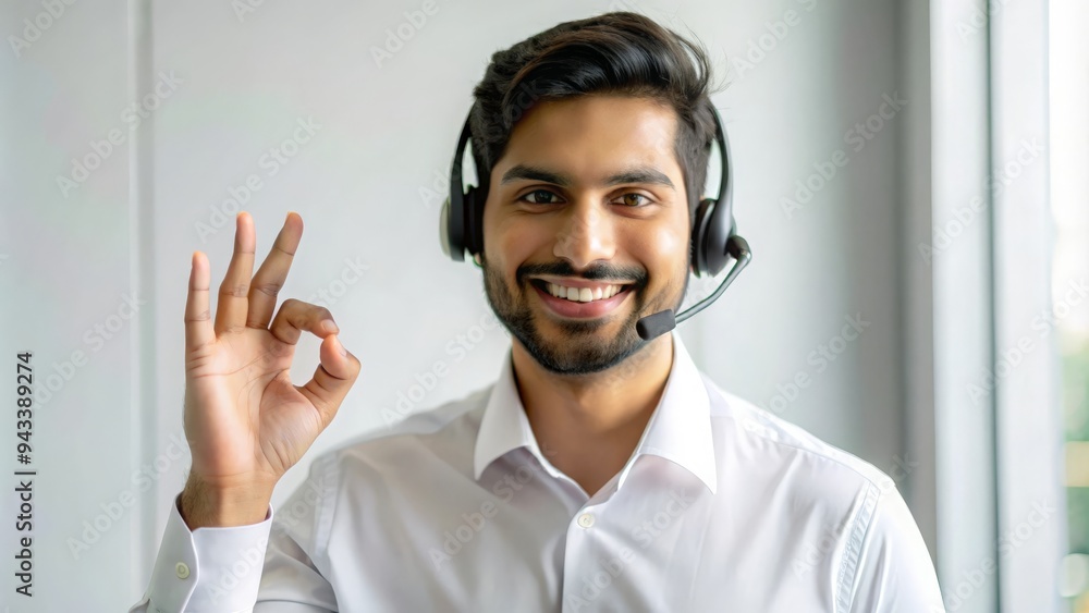 Indian Customer Service Representative Making OK Sign
Indian Customer Service Representative Making OK Sign