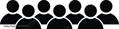  Group of people or group of users / friends flat vector icon for apps and websites 