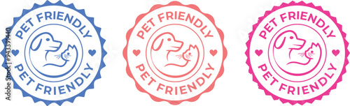 Pet Friendly sticker, label or emblem. Best Pet Friendly icon vector for product packaging design element. Vector isolated in flat style.