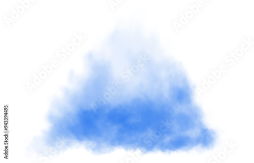 Fantastic blue smoke. Magic smoke. Smog cloud on podium or stage. Fog vapor over ground or water surface, magic haze. PNG.