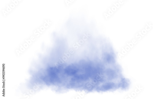 Fantastic blue smoke. Magic smoke. Smog cloud on podium or stage. Fog vapor over ground or water surface, magic haze. PNG.