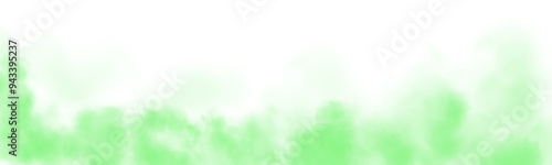Fantastic green smoke. Magic smoke. Smog cloud on podium or stage. Fog vapor over ground or water surface, magic haze. PNG.
