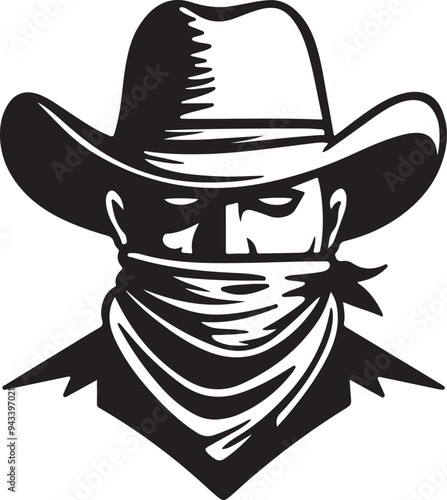 Cowboy Bandit Stylized Vector Illustration