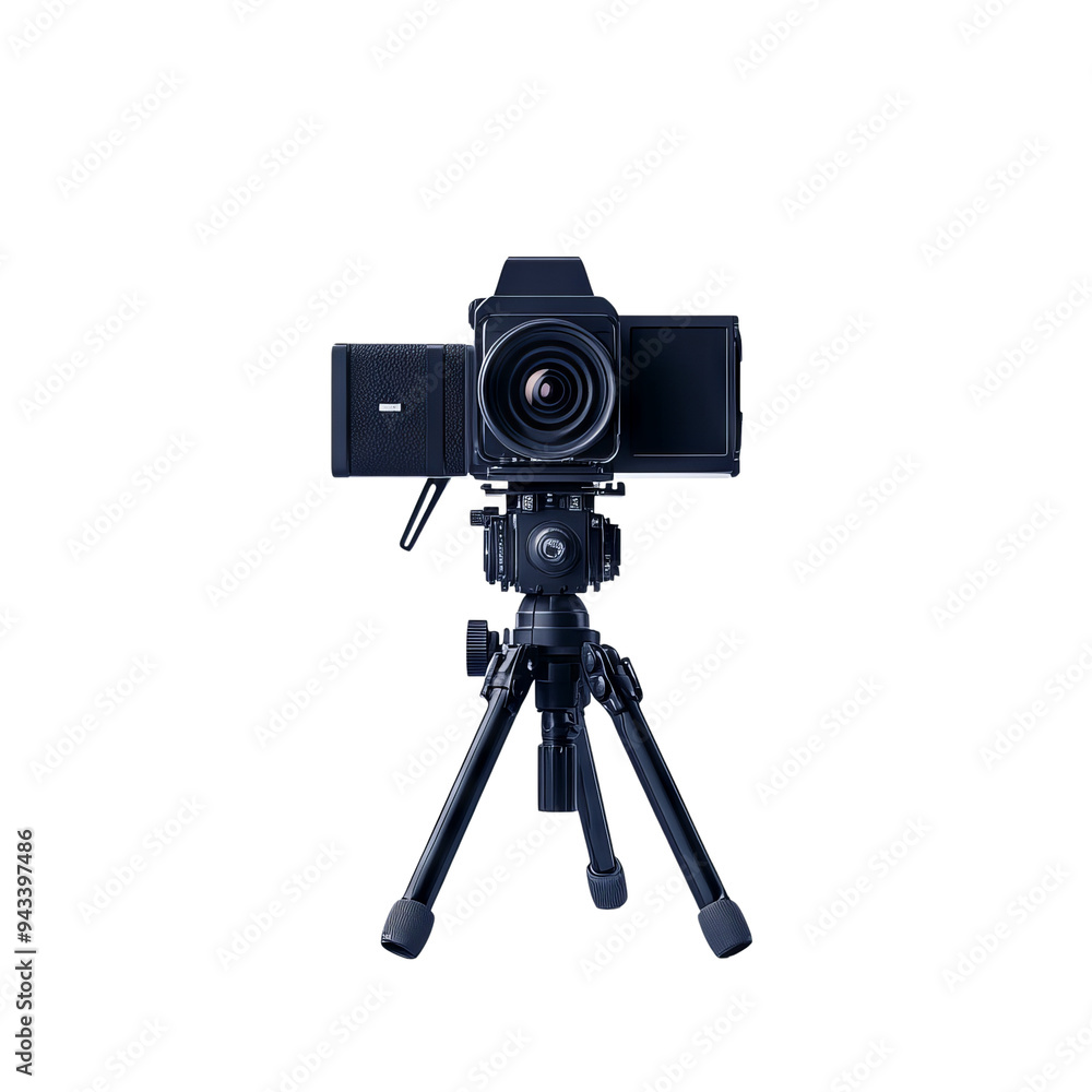 Professional camera setup on tripod, ideal for photography and videography projects in studio or outdoor settings. Professional camera setup on tripod, ideal for photography and videography projects in studio or outdoor settings.