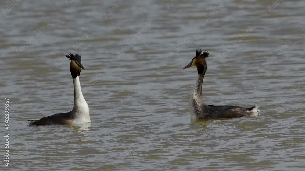 Great Crested Grebe Mirroring During Courtship Great Crested Grebe Mirroring During Courtship