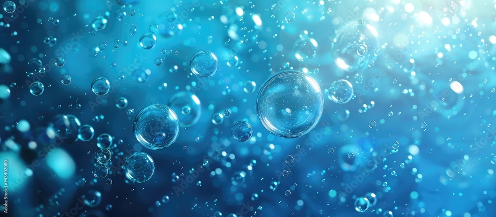 An abstract copy space image depicting blue ocean bubbles in the background An abstract copy space image depicting blue ocean bubbles in the background
