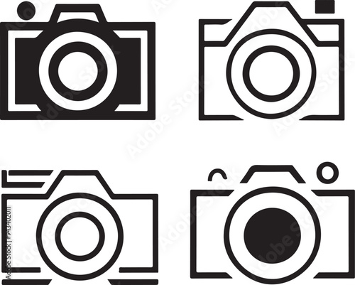 Photography Camera Vector Illustration Set