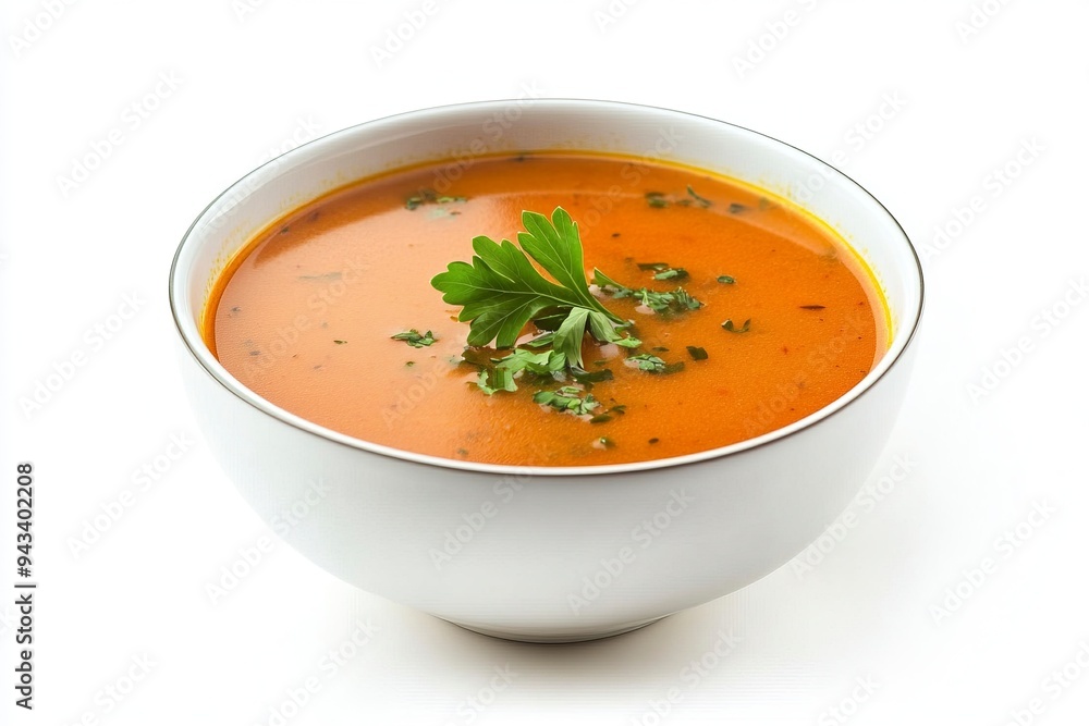 bowl ov vegetable cream soup isolated on white background. Generative Ai bowl ov vegetable cream soup isolated on white background. Generative Ai