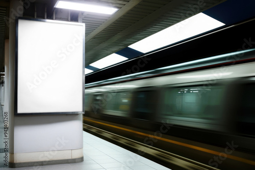 Train station ad sign png transparent mockup
