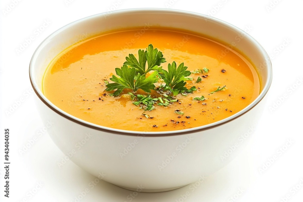 bowl ov vegetable cream soup isolated on white background. Generative Ai bowl ov vegetable cream soup isolated on white background. Generative Ai