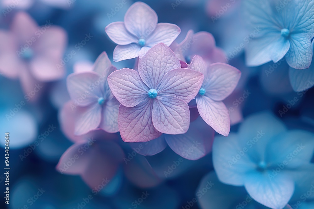A close-up of a hydrangea flower, with its tiny petals forming a large, round cluster A close-up of a hydrangea flower, with its tiny petals forming a large, round cluster