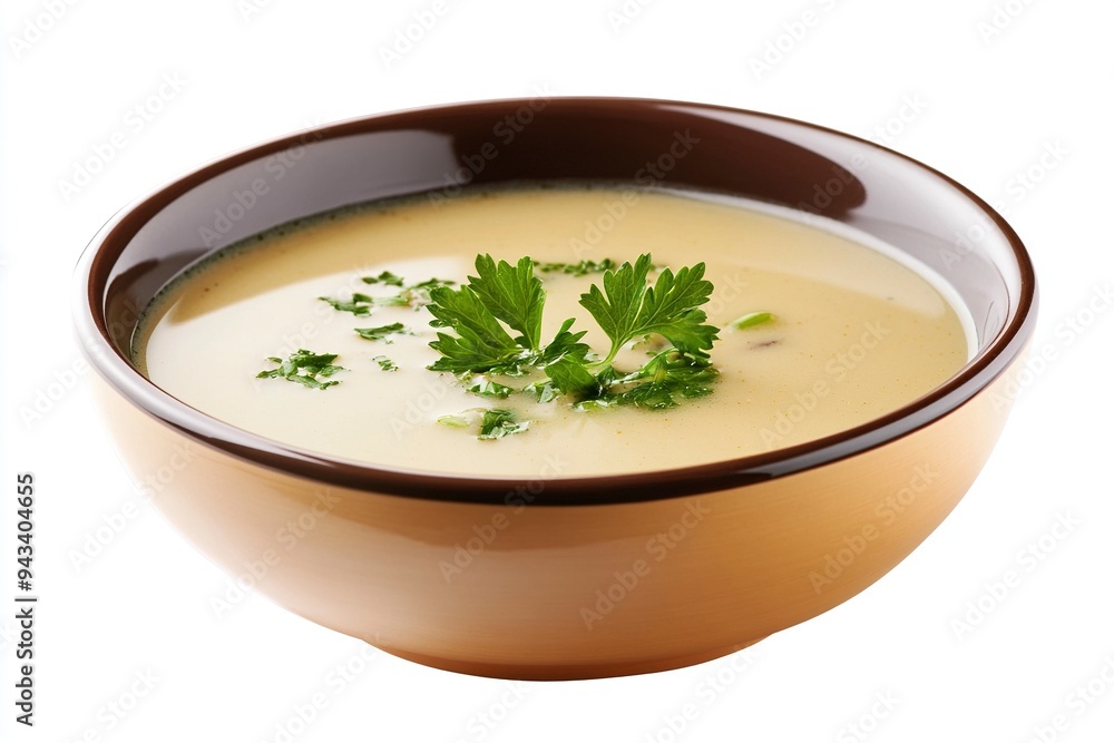bowl ov vegetable cream soup isolated on white background. Generative Ai bowl ov vegetable cream soup isolated on white background. Generative Ai
